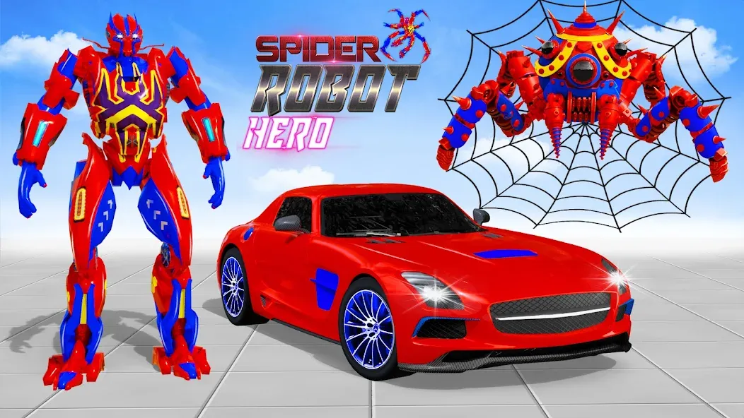 Скачать взлом Spider Robot: Robot Car Games [MOD: безлимитные деньги и мощный робот] — скриншот 4