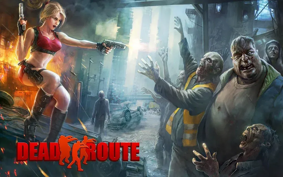 Скачать взлом Dead Route: Zombie Apocalypse [MOD: безлимитные деньги и патроны] — скриншот 1