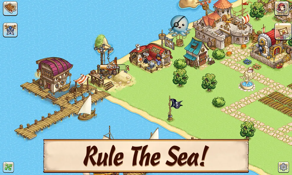 Скачать Pirates of Everseas [MOD: безлимитные ресурсы и быстрый прогресс] на телефон — скриншот 4