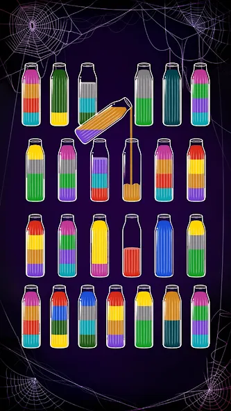 Взломанная Soda Sort: Water Color Puzzle [MOD: безлимитные монеты и подсказки] на Андроид — скриншот 2