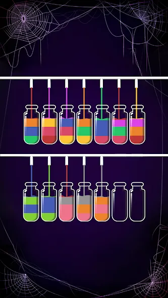 Взломанная Soda Sort: Water Color Puzzle [MOD: безлимитные монеты и подсказки] на Андроид — скриншот 4