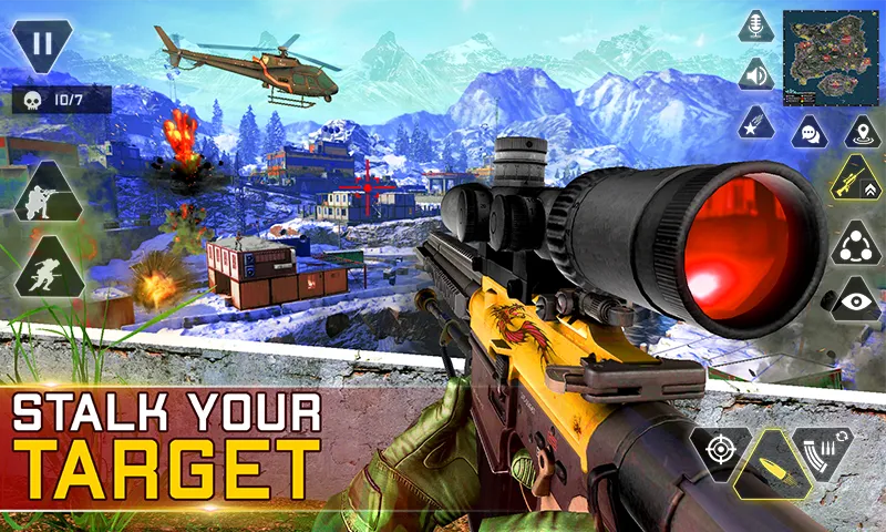 Скачать Sniper Gun Shooting game [MOD: безлимитные патроны и точная стрельба] — скриншот 2