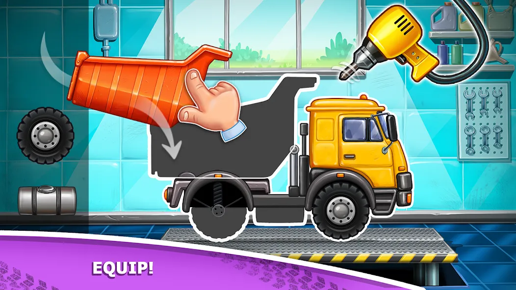 Скачать взлом Kids truck games Build a house [MOD: без рекламы и все машины] — скриншот 1