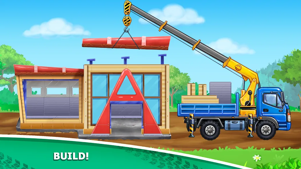 Скачать взлом Kids truck games Build a house [MOD: без рекламы и все машины] — скриншот 4