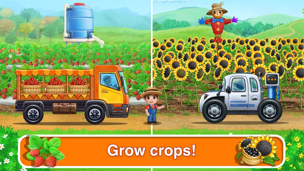 Tractor, car: kids farm games [MOD: безлимитные монеты и все тракторы открыты] последняя версия — скриншот 3