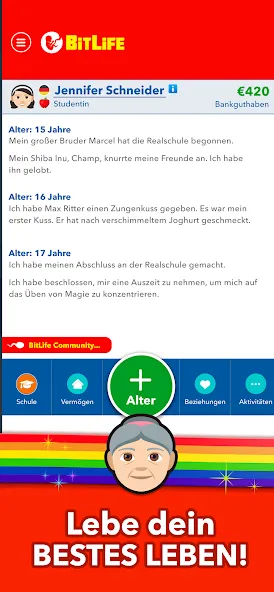 Скачать BitLife DE - Lebenssimulation [MOD: безлимитные деньги и премиум функции] на телефон — скриншот 4