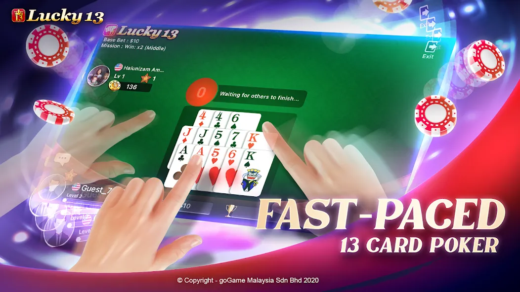 Скачать Lucky 13: 13 Poker Puzzle [MOD: безлимитные монеты и подсказки] на телефон — скриншот 4