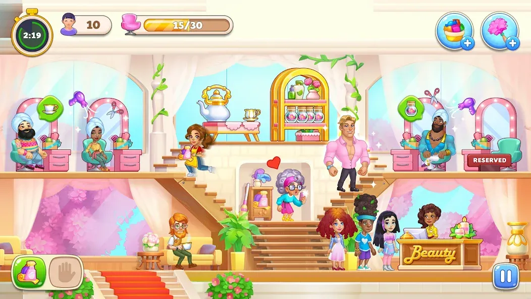 Скачать взлом Makeover Salon: Beauty Mania [MOD: безлимитные деньги и все предметы] — скриншот 2