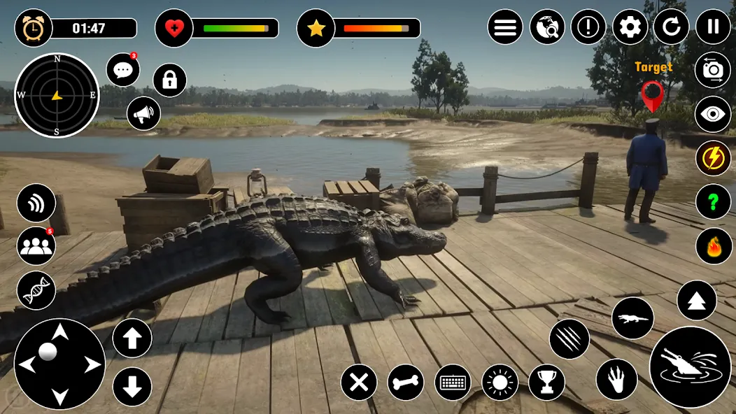 Animal Crocodile Attack Sim [MOD: много денег и без рекламы] — Скачать бесплатно (APK) — скриншот 2