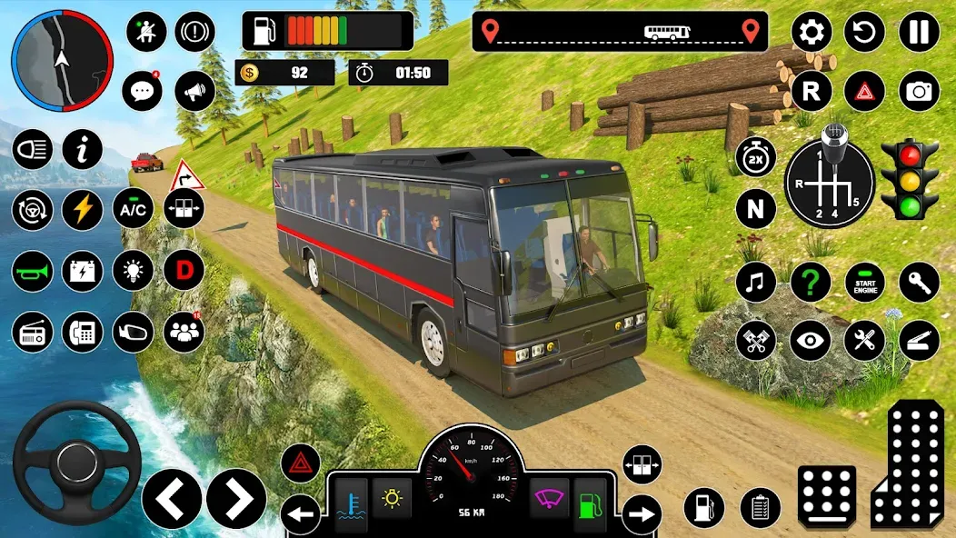 Offroad Bus Simulator Bus Game [MOD: безлимитные деньги и все автобусы открыты] последняя версия — скриншот 2