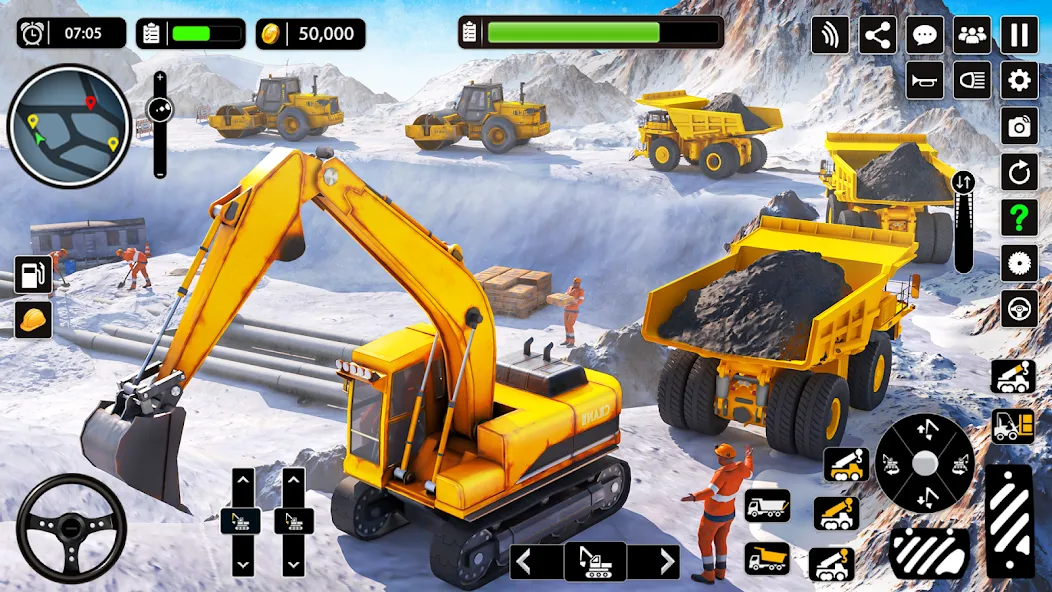 Скачать взлом Snow Offroad Construction Game [MOD: безлимитные деньги и топливо] — скриншот 2