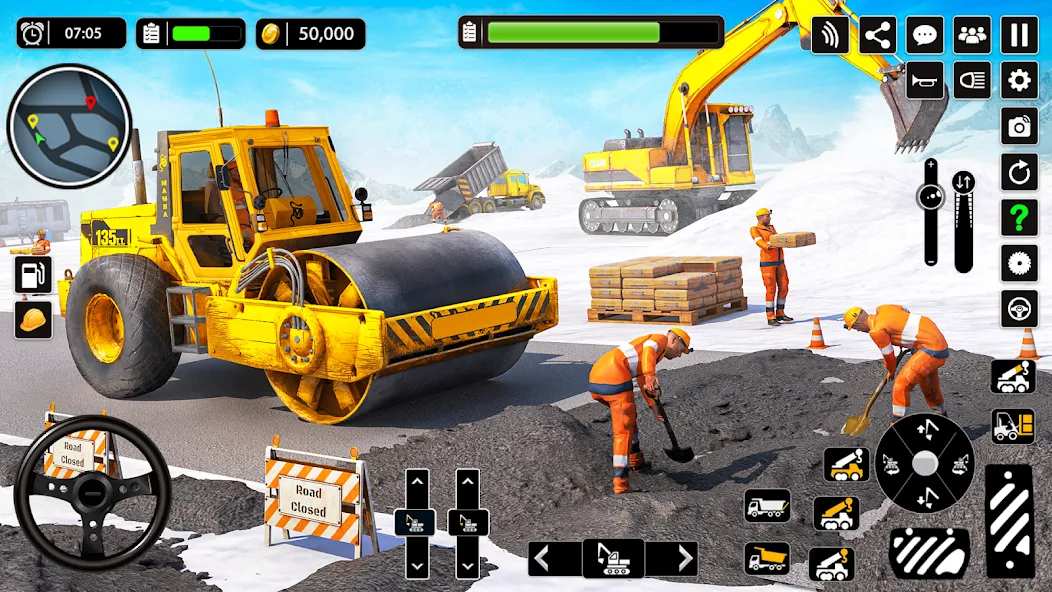 Скачать взлом Snow Offroad Construction Game [MOD: безлимитные деньги и топливо] — скриншот 4