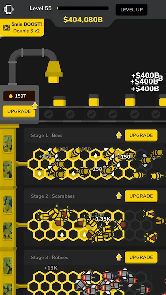Idle Bee Factory Tycoon [MOD: безлимитные деньги и ресурсы] на Андроид — скриншот 3