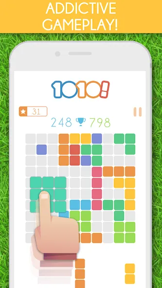 Скачать 1010! Block Puzzle Game [MOD: без рекламы и бесконечные подсказки] на телефон — скриншот 1