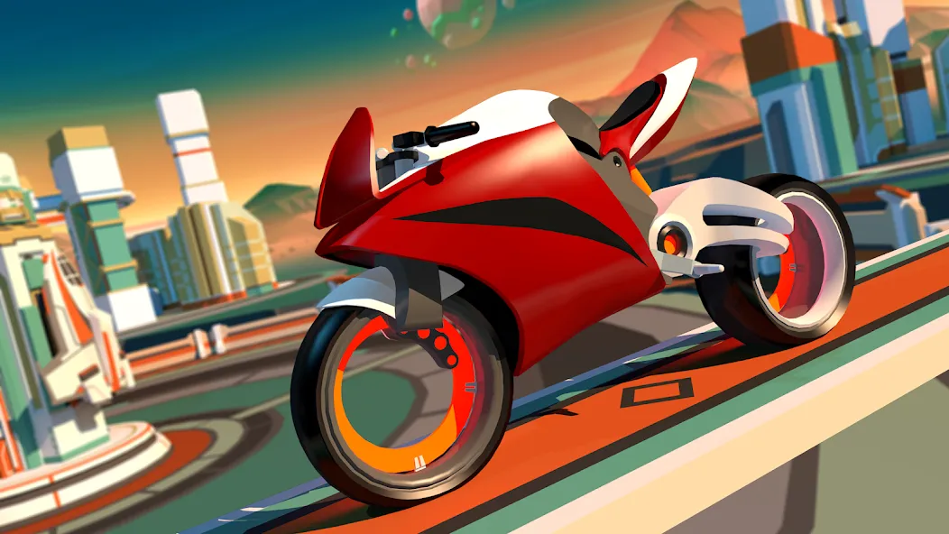 Gravity Rider: Space Bike Race [MOD: безлимитные деньги и топливо] на Андроид — скриншот 2