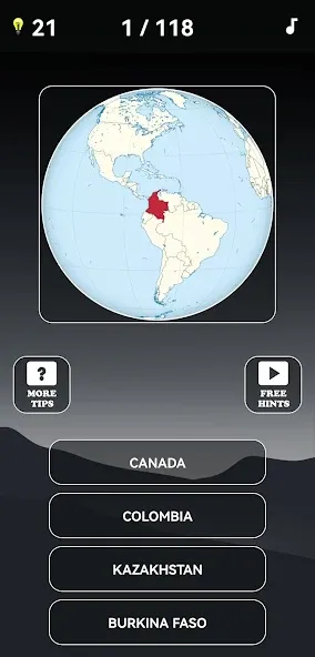 Скачать взлом Guess the World Map Quiz [MOD: открыты все страны и уровни] — скриншот 1
