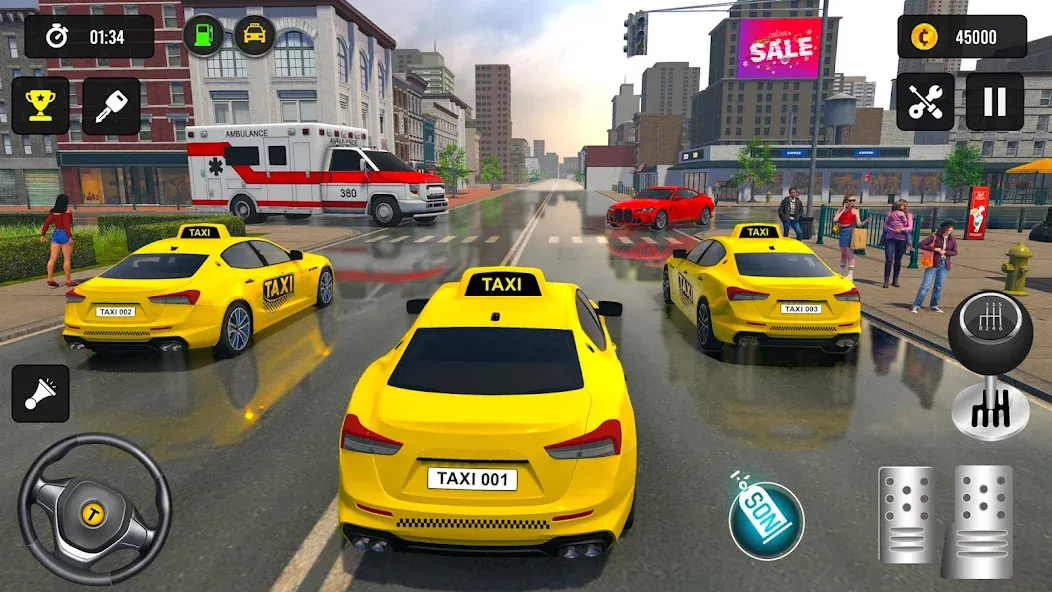 Taxi Simulator 3d Taxi Driver [MOD: безлимитные деньги и машины] (Бесплатно / APK) — скриншот 4