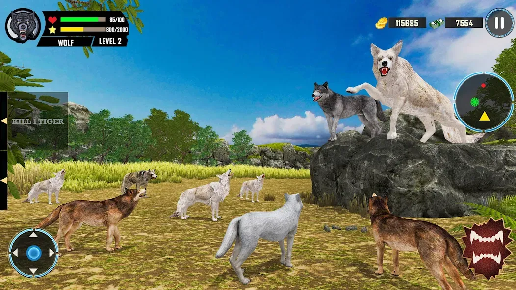 Скачать Wild Wolf Simulator Games [MOD: безлимитные деньги и энергия] — скриншот 5