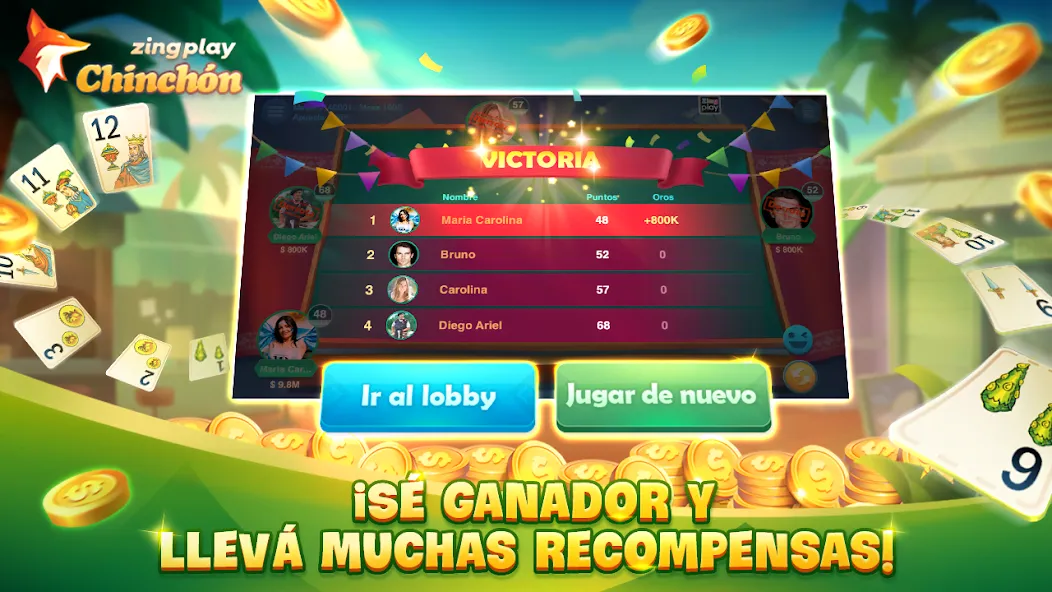 ChinChón Zingplay Juego Online [MOD: безлимитные монеты и быстрый прогресс] последняя версия — скриншот 5