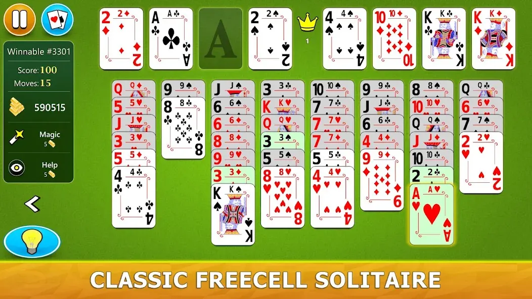 Скачать FreeCell Solitaire - Card Game [MOD: безлимитные подсказки и отмена ходов] на телефон — скриншот 1