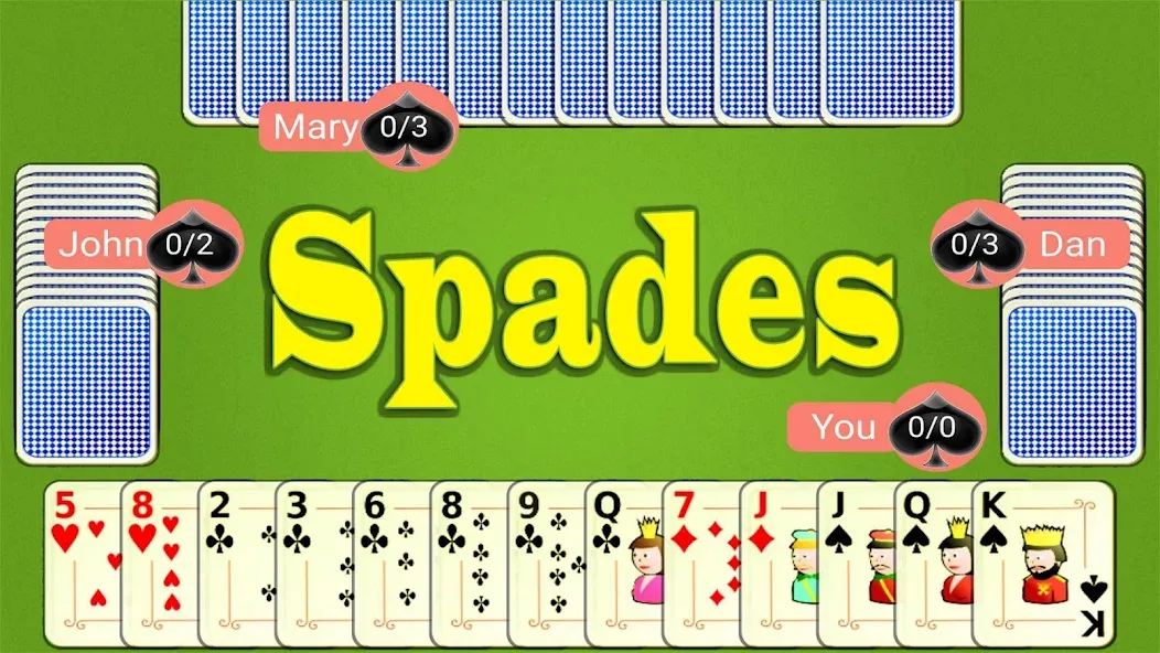 Скачать Spades Mobile [MOD: без рекламы и бесконечные монеты] на телефон — скриншот 1
