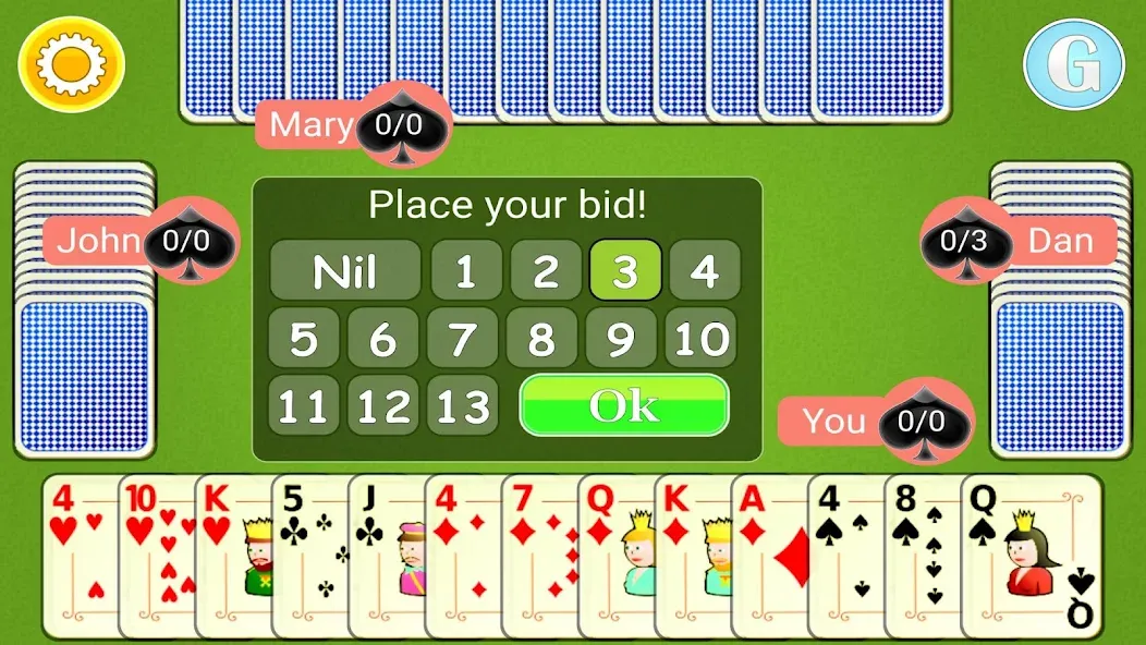 Скачать Spades Mobile [MOD: без рекламы и бесконечные монеты] на телефон — скриншот 2