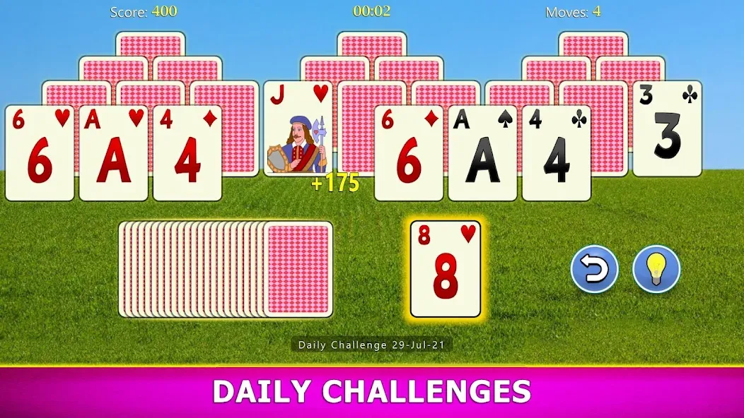 TriPeaks Solitaire Mobile [MOD: безлимитные подсказки и отмены хода] на Андроид — скриншот 5