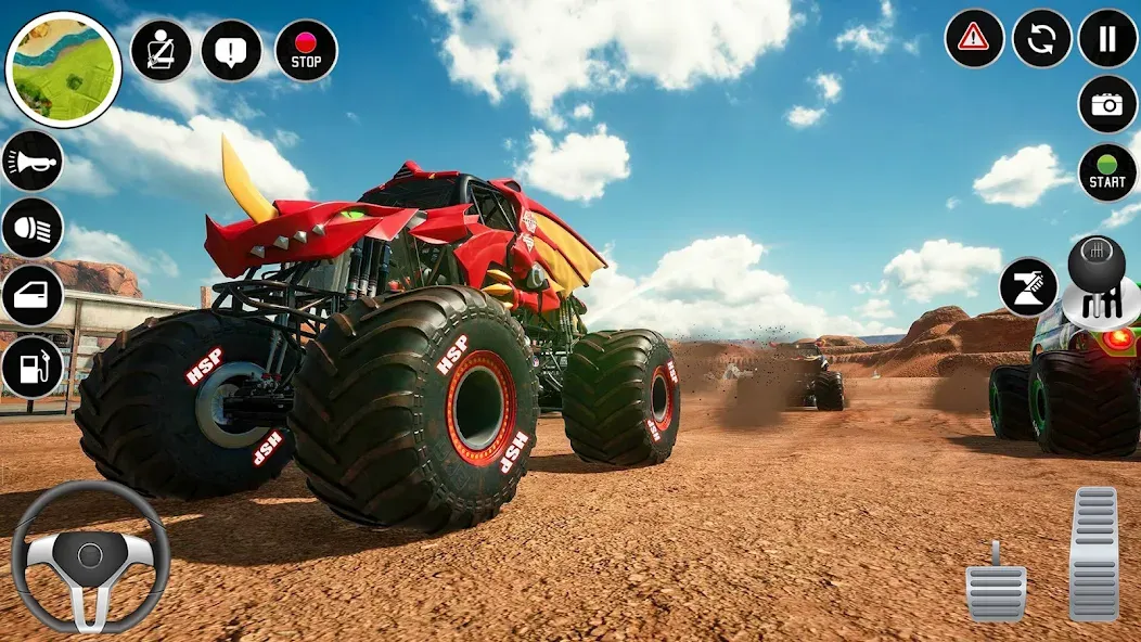 Скачать Extreme Monster Truck Game 3D [MOD: безлимитные деньги и топливо] — скриншот 2