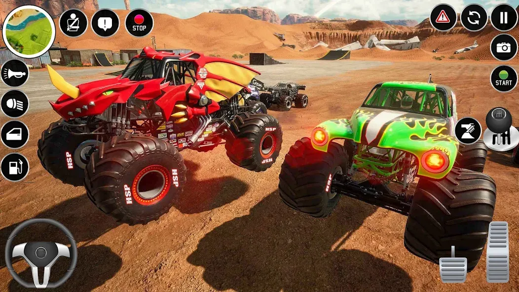 Скачать Extreme Monster Truck Game 3D [MOD: безлимитные деньги и топливо] — скриншот 3