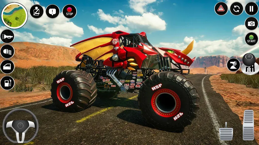 Скачать Extreme Monster Truck Game 3D [MOD: безлимитные деньги и топливо] — скриншот 4
