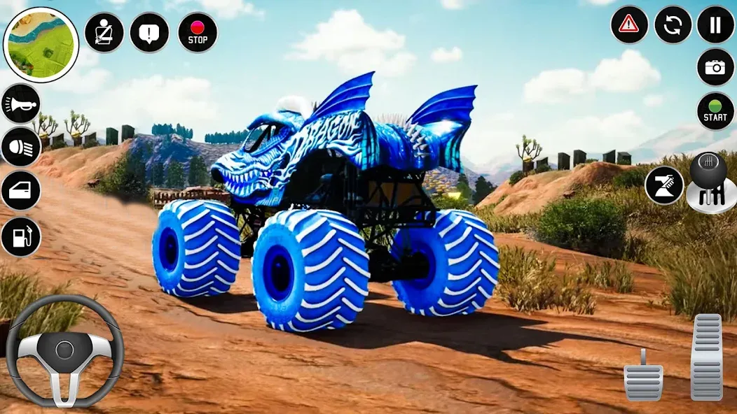 Скачать Extreme Monster Truck Game 3D [MOD: безлимитные деньги и топливо] — скриншот 5