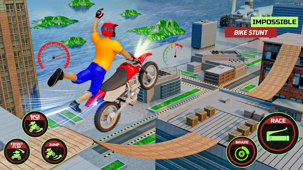 Motor Bike Stunt Racing Games [MOD: безлимитные деньги и все байки] — Скачать бесплатно (APK) — скриншот 3