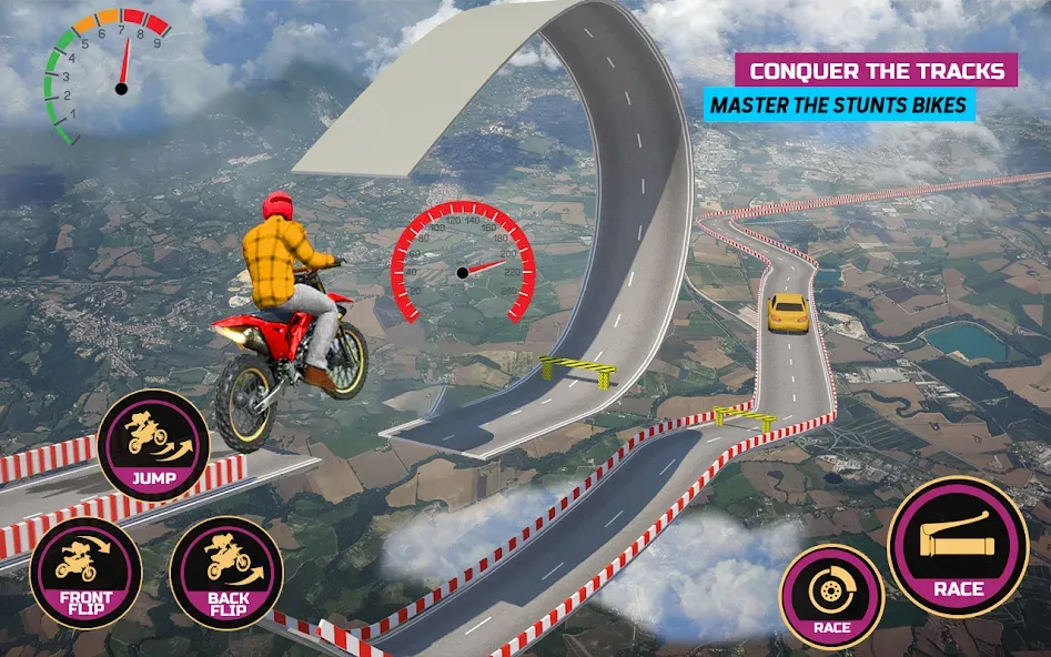 Racing Bike Stunt Games Master [MOD: безлимитные деньги и всё открыто] (Бесплатно / APK) — скриншот 4