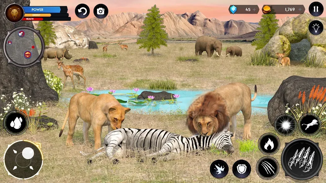 Скачать Lion Simulator Wild Lion Games [MOD: безлимитные деньги и мощный лев] — скриншот 2