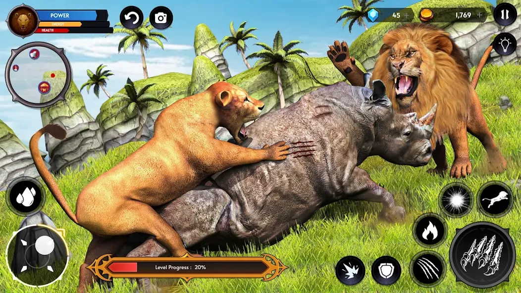 Скачать Lion Simulator Wild Lion Games [MOD: безлимитные деньги и мощный лев] — скриншот 3
