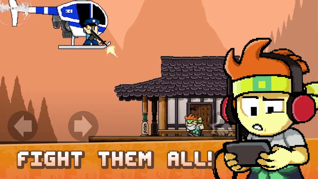 Dan the Man: Action Platformer [MOD: безлимитные монеты и усиленное оружие] последняя версия — скриншот 1