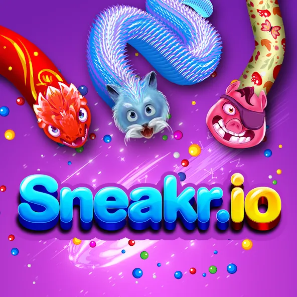 Sneak.io - Snake Game [MOD: бесконечные очки и усиления] (Бесплатно / APK) — скриншот 1