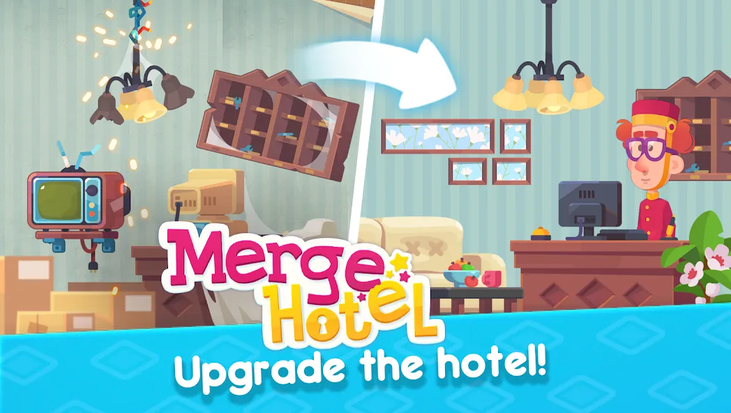 Скачать взлом Merge Hotel: Family Story Game [MOD: безлимитные деньги и энергия] — скриншот 3