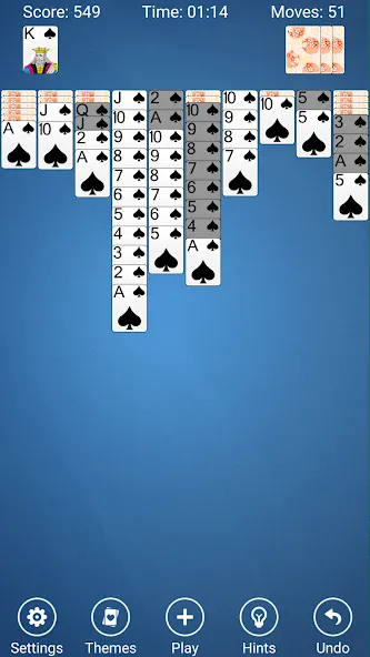 Взломанная Spider Solitaire [MOD: без рекламы и все масти открыты] на Андроид — скриншот 5