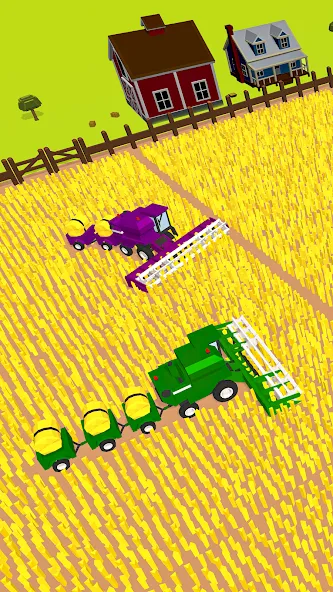 Harvest.io – 3D Farming Arcade [MOD: безлимитные ресурсы и открыты все поля] на Андроид — скриншот 1