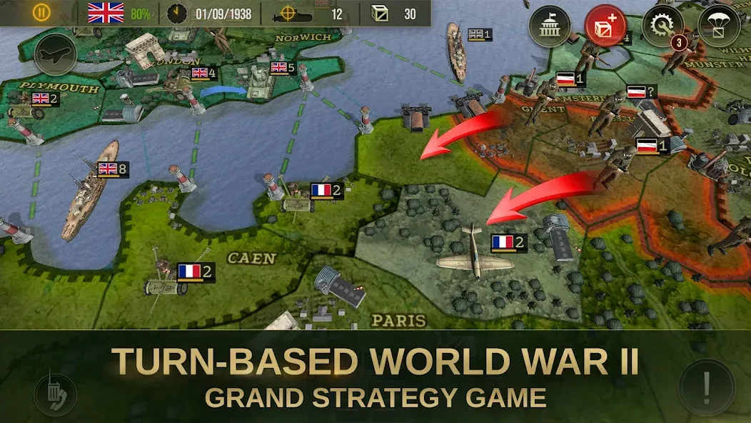 Скачать Strategy&Tactics 2: WWII [MOD: безлимитные ресурсы и открыты все кампании] — скриншот 1