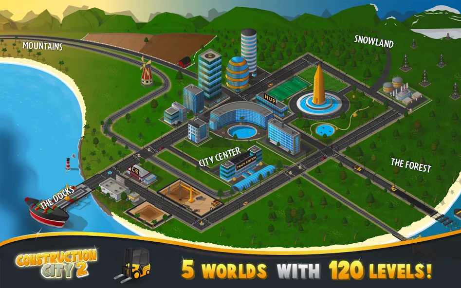 Скачать Construction City 2 [MOD: безлимитные деньги и все машины] на телефон — скриншот 3