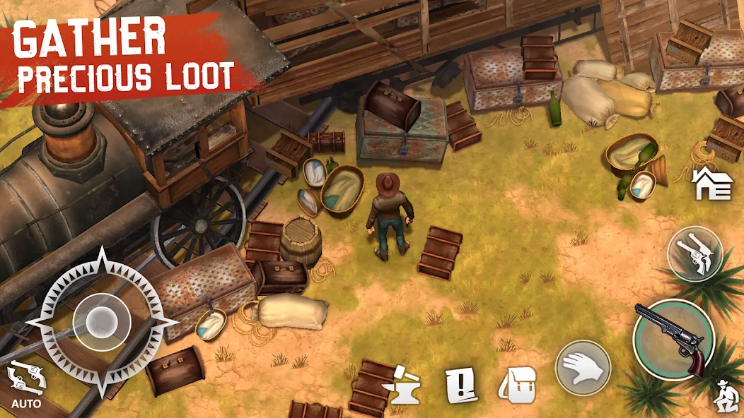 Скачать взлом Westland Survival: Cowboy Game [MOD: безлимитные ресурсы и патроны] — скриншот 4