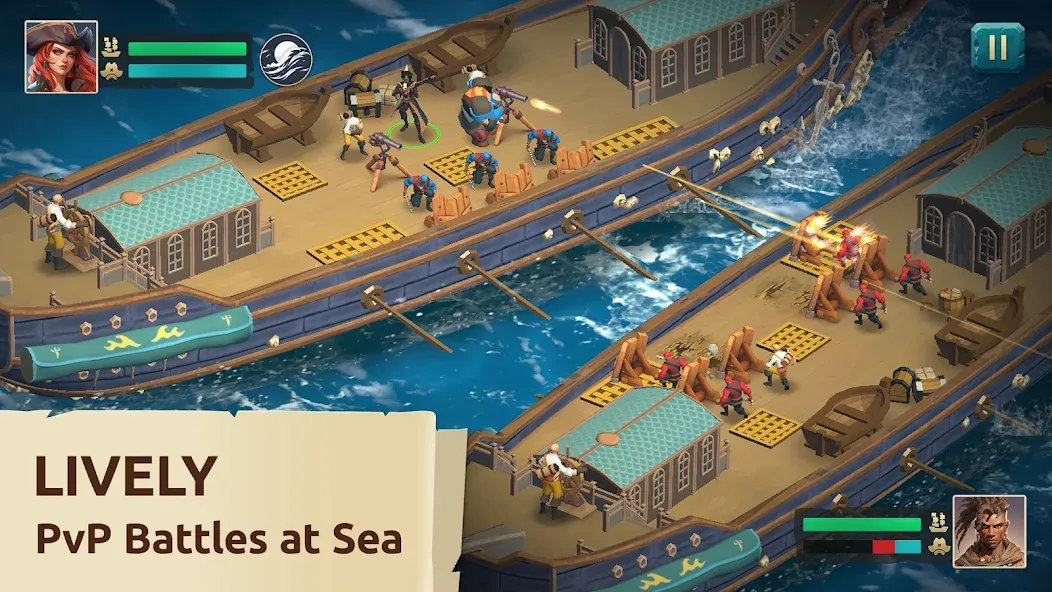 Pirate Ships・Build and Fight [MOD: безлимитные ресурсы и корабли] — Скачать бесплатно (APK) — скриншот 1