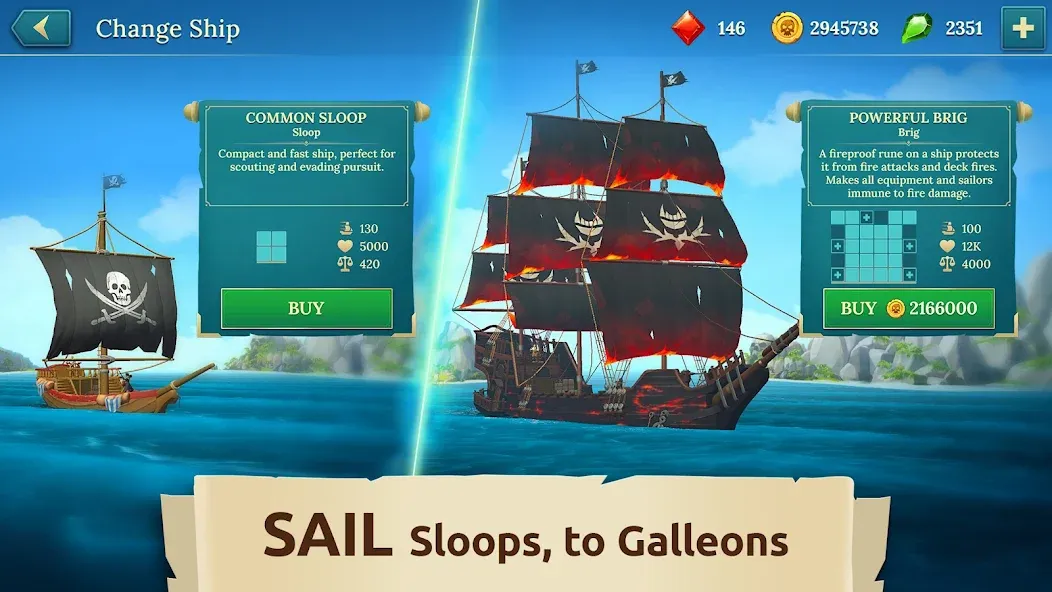 Pirate Ships・Build and Fight [MOD: безлимитные ресурсы и корабли] — Скачать бесплатно (APK) — скриншот 3