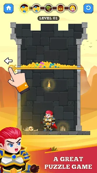 Hero Rescue [MOD: безлимитные монеты и подсказки] последняя версия — скриншот 1