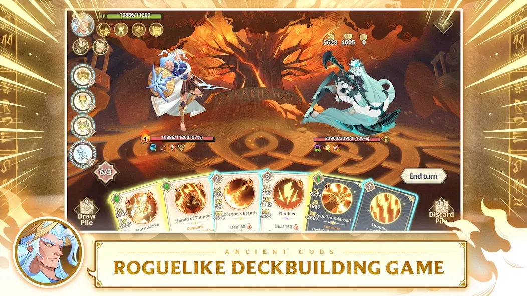 Взломанная Ancient Gods: Card Battle RPG [MOD: безлимитные ресурсы и открытые карты] на Андроид — скриншот 2