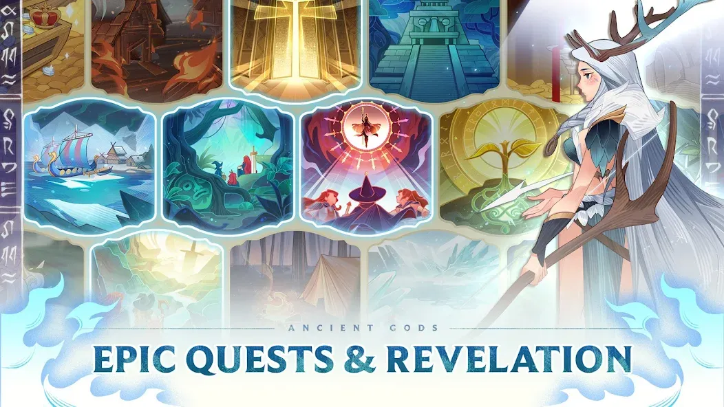 Взломанная Ancient Gods: Card Battle RPG [MOD: безлимитные ресурсы и открытые карты] на Андроид — скриншот 4