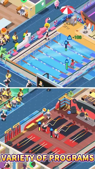 Fitness Club Tycoon [MOD: безлимитные деньги и энергия] (Бесплатно / APK) — скриншот 3