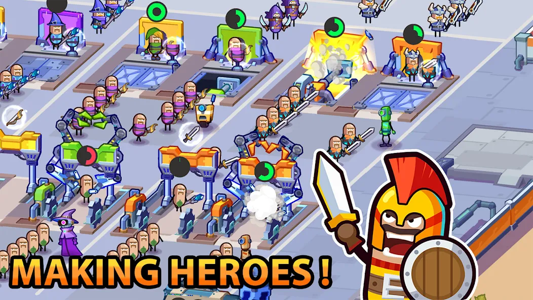 Hero Making Tycoon: Idle Games [MOD: безлимитные деньги и герои] — Скачать бесплатно (APK) — скриншот 1